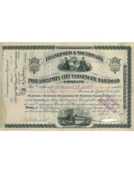 FRANKFORD AND SOUTHWARK PHILADELPHIA CITY PASSENGER RAILROAD AZIONI