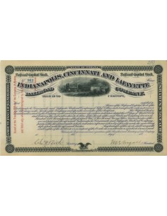 INDIANAPOLIS, CINCINNATI AND LAFAYETTE RAILROAD COMP. AZIONI 1875