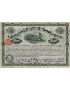 ATLANTIC AND ST. LAWRENCE RAILROAD COMPANY - 100 STERLINE - 1920