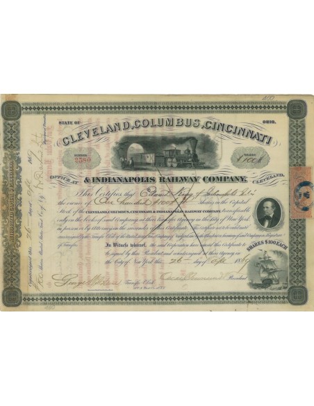 CLEVELAND, COLUMBUS, CINCINNATI - 100 AZIONI - 1869