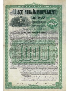 THE WEST INDIA IMPROVEMENT COMPANY - 1000 DOLLARI 1899