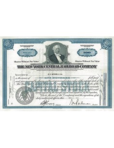 THE NEW YORK CENTRAL RAILROAD COMPANY - 100 AZIONI - 1957