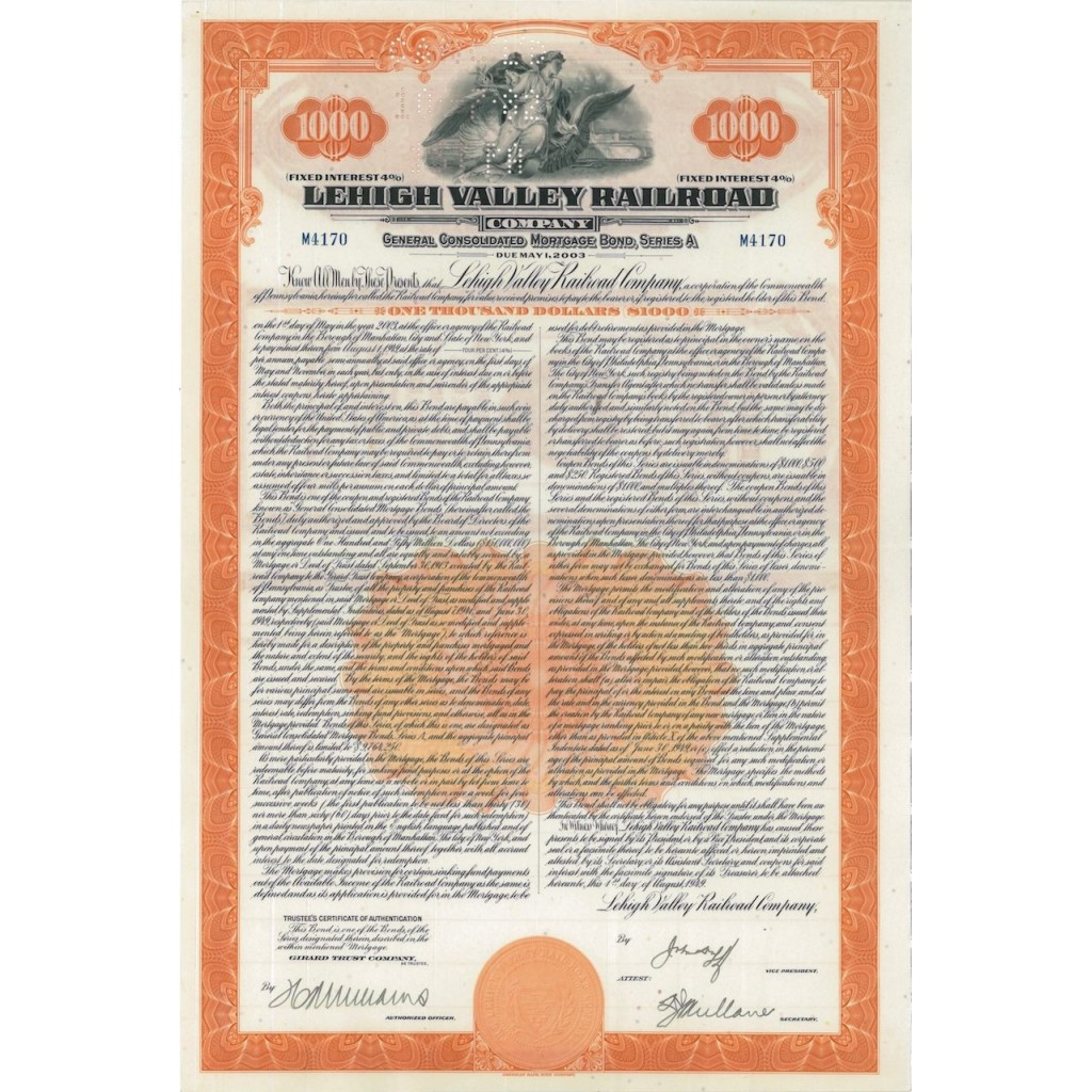 LEHIGH VALLEY RAILROAD COMPANY - 1000 DOLLARI - 2003