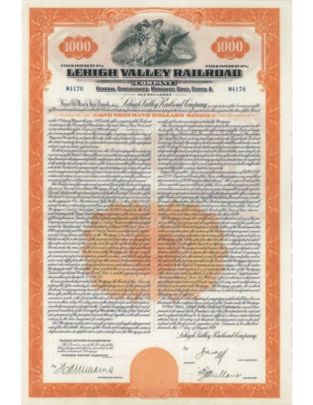 LEHIGH VALLEY RAILROAD COMPANY - 1000 DOLLARI - 2003