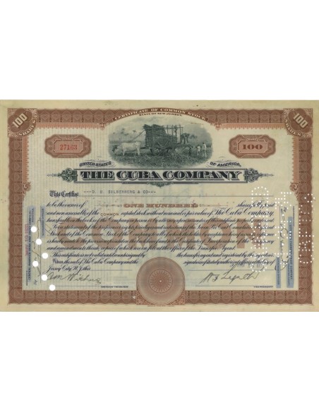 THE CUBA COMPANY - 100 AZIONI - 1933