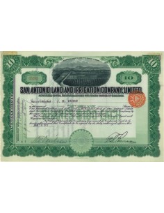 SAN ANTONIO LAND AND IRRIGATION COMP. LIMITED - 10 AZIONI - 1912