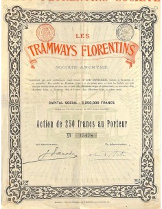 LES TRAMWAYS FLORENTINS - 1 AZIONE FIRENZE 1897