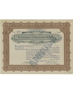LA COMPAGNIE DE CONSTRUCTION LAFONTAINE - 1 AZIONE 1907