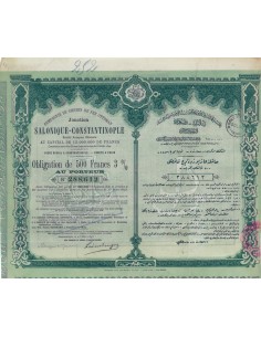 COMPAGNIE OTTOMANE SALONIQUE-COSTANTINOPLE 1 OBBLIG. 1893
