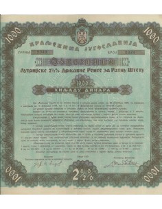 ROYAUME DE YOUGOSLAVIE - 1 OBBLIGAZIONE 1934