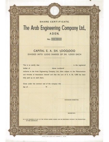 THE ARAB ENGINEERING COMPANY LTD. - AZIONI