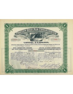 CRUEGER GOLD RUN CONSOLIDATED - 1 AZIONE - 1905