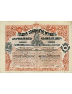 PARIS GIGANTIC WHEEL AND VARIENTIES COMPANY LIM.TD 10 AZIONI 1898