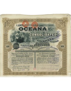 THE OCEANIA CONSOLIDATED COMP. - WARRANT DI 25 AZIONI 1925