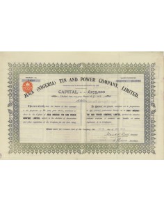 JUGA TIN AND POWER COMPANY, LTD. 25 AZIONI - 1913
