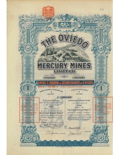 THE OVIEDO MERCURY MINES LIMITED - 1 AZIONE 1907