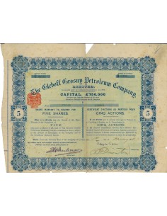 THE GLEBOFF GROSNY PETROLEUM COMPANY - 5 AZIONI - 1911