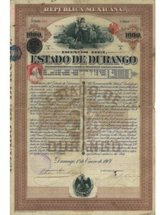 REPUBBLICA MESSICANA - ESTADO DE DURANGO 1000 DOLLARI 1907