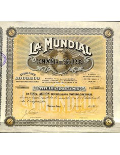 LA MUNDIAL COMPANIA DE SEGUROS - 1 AZIONE - 1924