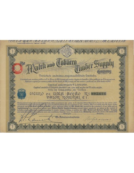 THE MATCH AND TOBACCO TIMBER SUPPLY COMPANY 1 AZIONE 1924