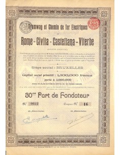 TRAMWAY ELECTRIQUE DE ROME A CIVITA-CASTELLANA-VITERBE - 30A PARTE DI FOND. 1908
