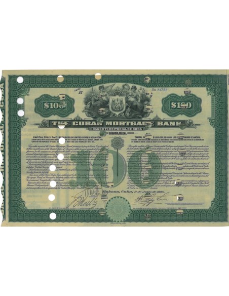 THE CUBAN MORTGANE BANK - OBBLIGAZIONE - 1915