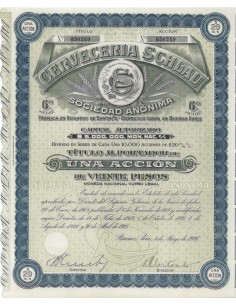 CERVECERIA SCHLAU SOC. ANON. - 1 AZIONE 1926
