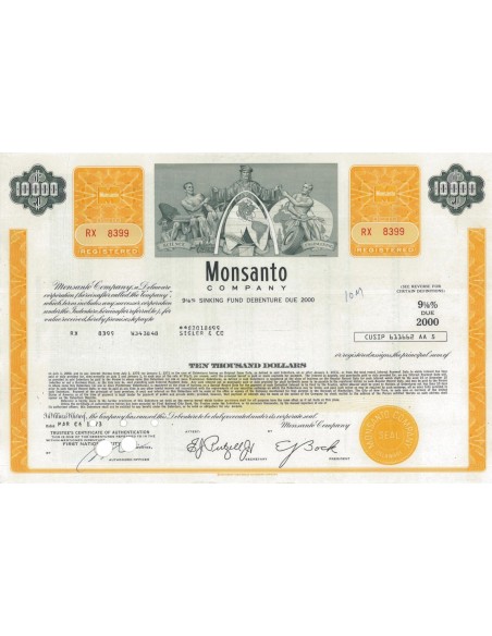 MONSANTO COMPANY - 10000 DOLLARI - 1973