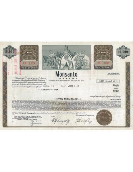 MONSANTO COMPANY - 10000 DOLLARI - 1976
