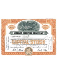 MAGMA COPPER COMPANY - 75 AZIONI - 1956