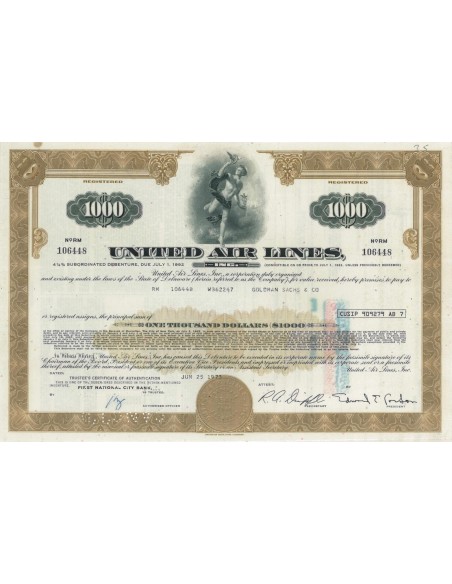 UNITED AIR LINES - 1000 DOLLARI - 1973