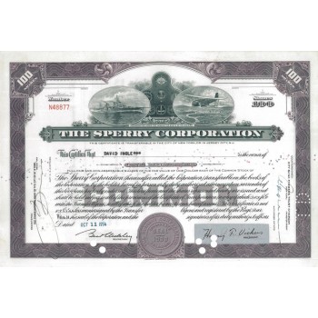 THE SPERRY CORPORATION - 100 AZIONI - 1954