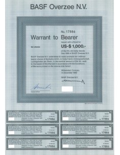 BASF OVERZEE N.V. WARRANT PER 10 AZIONI - 1969
