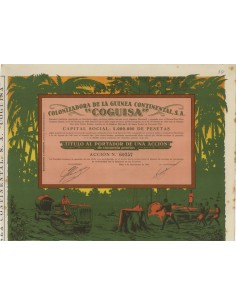 COLONIZADORA DE LA GUINEA CONTINENTAL SA COGUISA 1 AZIONE - 1946