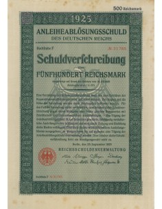 OBBLIGAZIONE REICH TEDESCO - BERLINO 1925