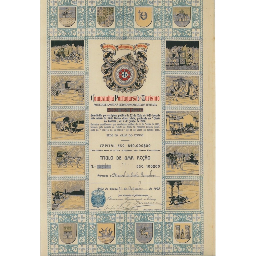 COMPANHIA PORTUGUESA DE TURISMO - 1 AZIONE - 1925