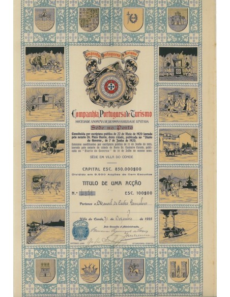 COMPANHIA PORTUGUESA DE TURISMO - 1 AZIONE - 1925