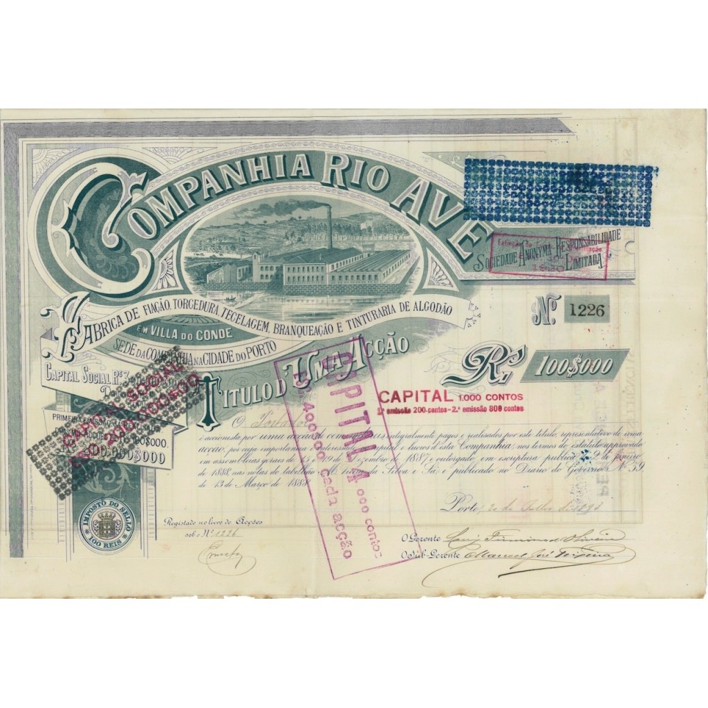 COMPANHIA RIO AVE - 1 AZIONE - 1893
