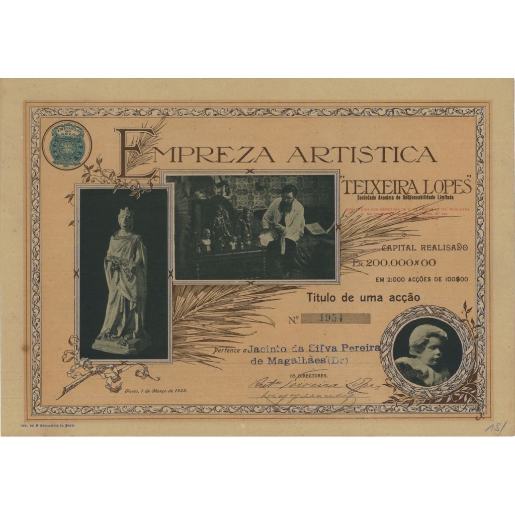 EMPREZA ARTISTICA TEIXEIRA LOPES - 1 AZIONE - 1922