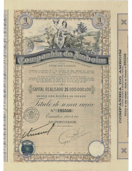 COMPANHIA DO AMBOIM - 1 AZIONE - 1920