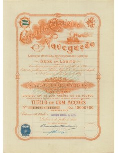COMPANHIA COLONIAL DE NAVEGACAO - 100 AZIONI - 1922