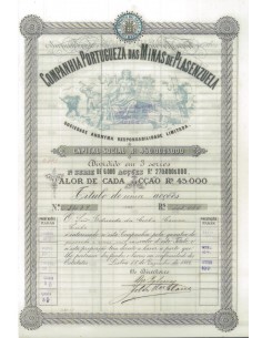 COMPANHIA PORTUGUEZA DAS MINAS DE PLASENZUELA - 3 AZIONI 1882