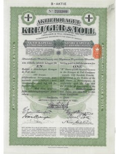 AKTIBOLAGET KREUGER AND TOLL - 1 AZIONE - 1928