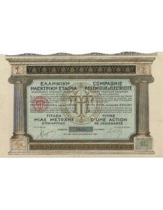 COMPAGNIE HELLENIQUE D'ELECTRICITE' - 1 AZIONE - 1921