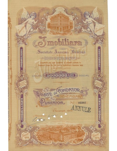 IMOBILIARA SOC. ANON .ROMANA - 1 AZIONE - 1906