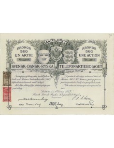 SOCIETE' DES TELEPHONES SUEDOISE DANOISE RUSSSSE- 1 AZIONE 1915