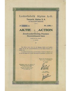 LEDERFABRICK ALPINA A.G. - 1 AZIONE - 1928