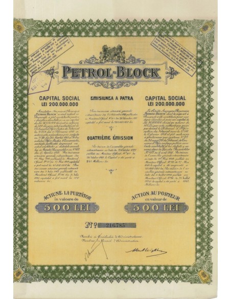 PETROL BLOCK - 1 AZIONE - 1922