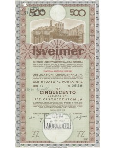 ISVEIMER - Cinquecento obbligazioni di 500.000£