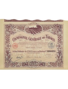 COMPAGNIE GENERALE DES TABACS - 1 AZIONE - 1927